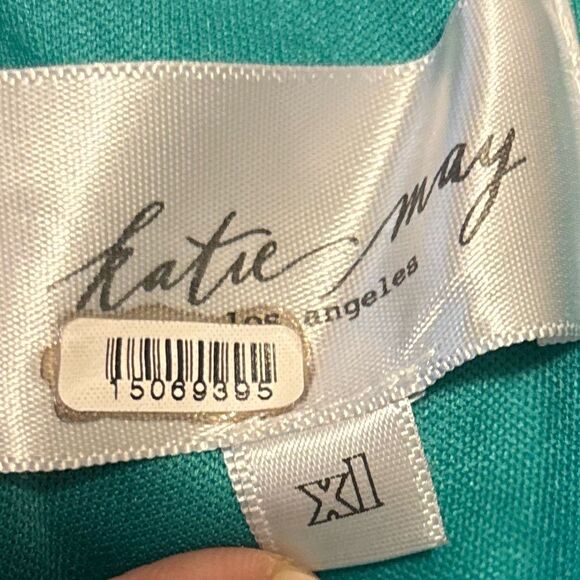 Katie May Loren Dress Spaghetti Strap Corset Mermaid Midi Teal Green Size XL - Picture 7 of 9